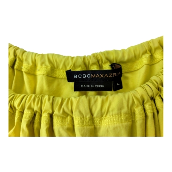 BCBGMAXAZRIA‎ Sleeveless Minimalist Drawstring Yellow Smock Top - Picture 7 of 9